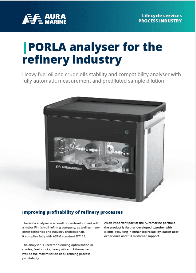 Porla Refinery brochure cover Auramarine material library
